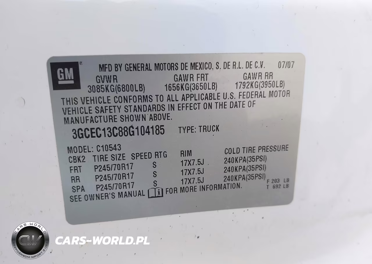 2008 Chevrolet Silverado 1500 Lt W-1Lt VIN:3GCEC13C88G104185 - 9
