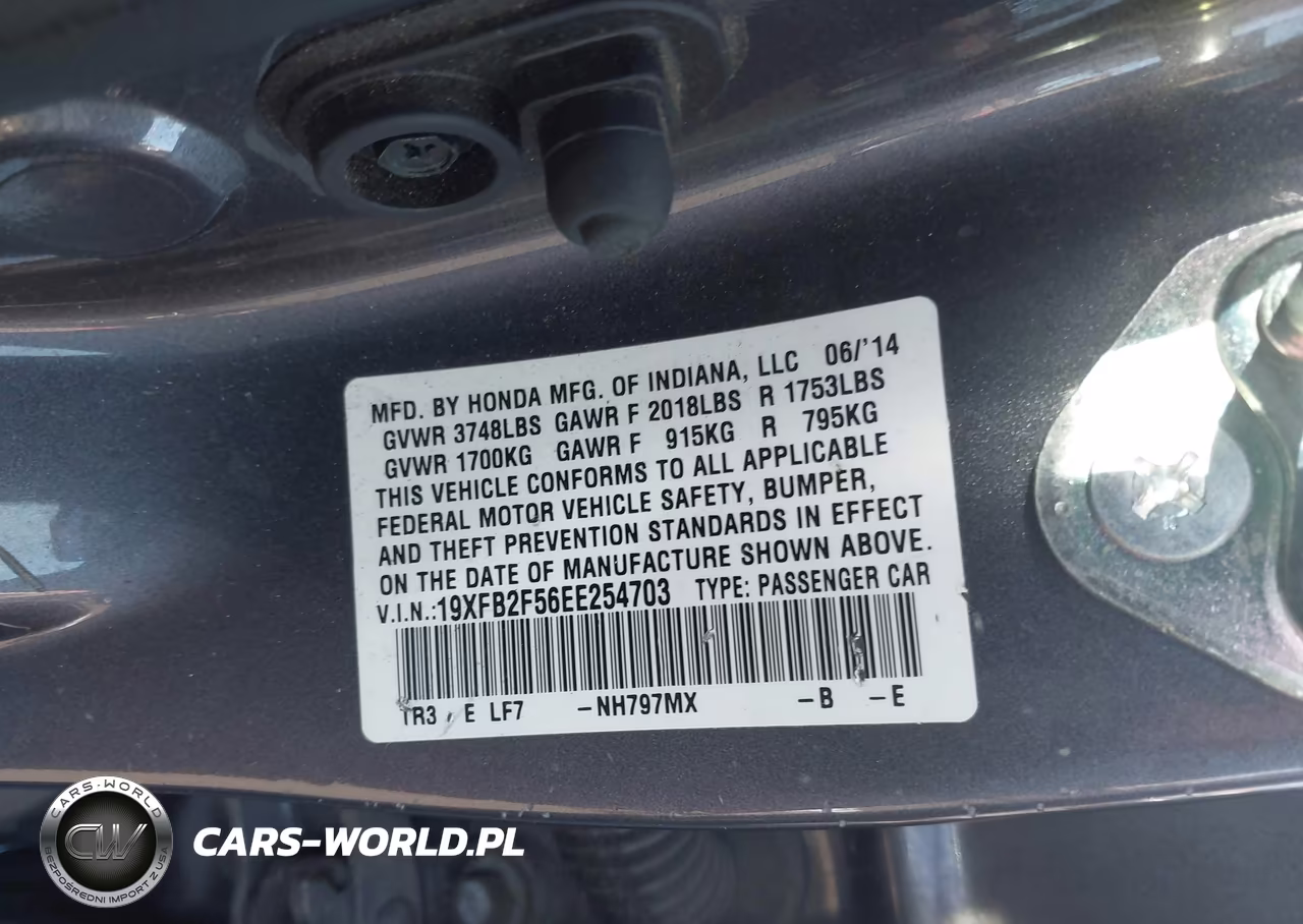 2014 Honda Civic Lx VIN:19XFB2F56EE254703 - 9