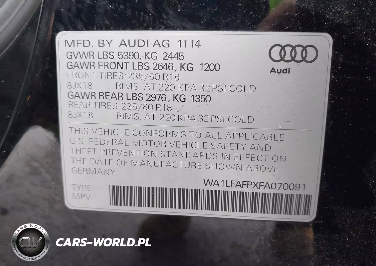 2015 Audi Q5 Premium Plus VIN:WA1LFAFPXFA070091 - 9