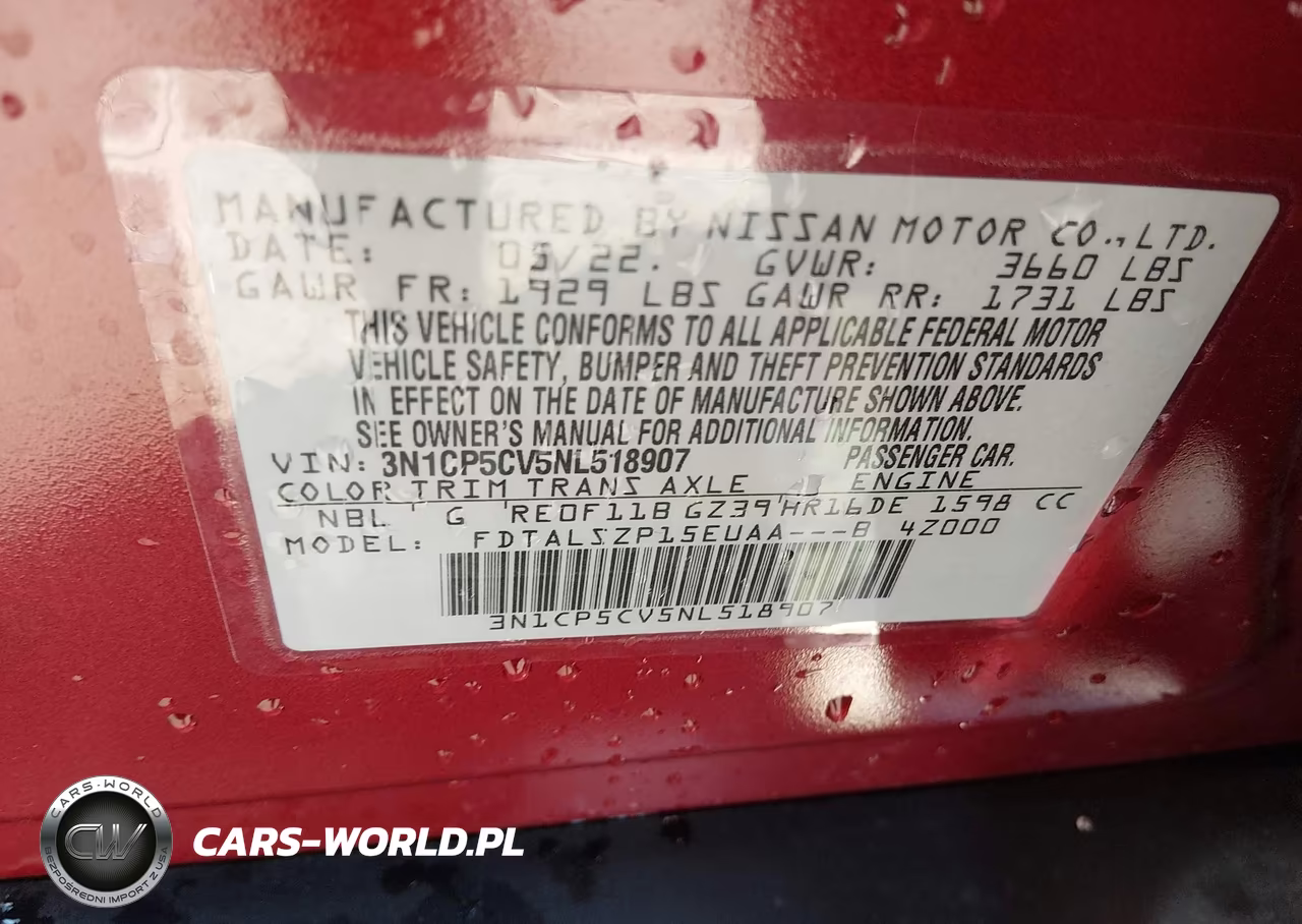 2022 Nissan Kicks Sv Xtronic Cvt VIN:3N1CP5CV5NL518907 - 9