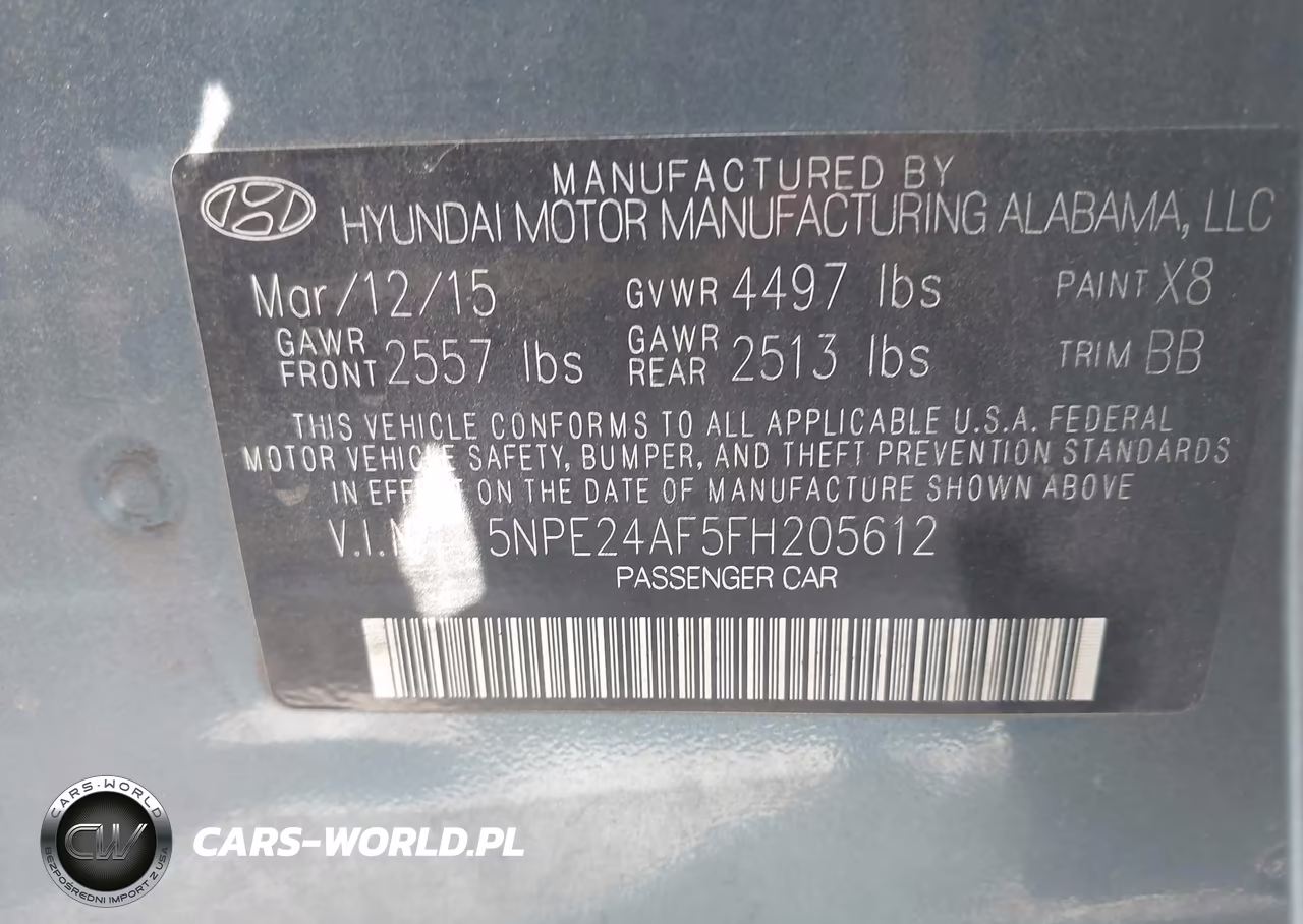 2015 Hyundai Sonata 2.4L Se VIN:5NPE24AF5FH205612 - 9