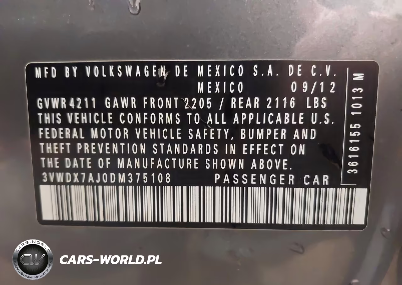2013 Volkswagen Jetta 2.5L Se VIN:3VWDX7AJ0DM375108 - 9