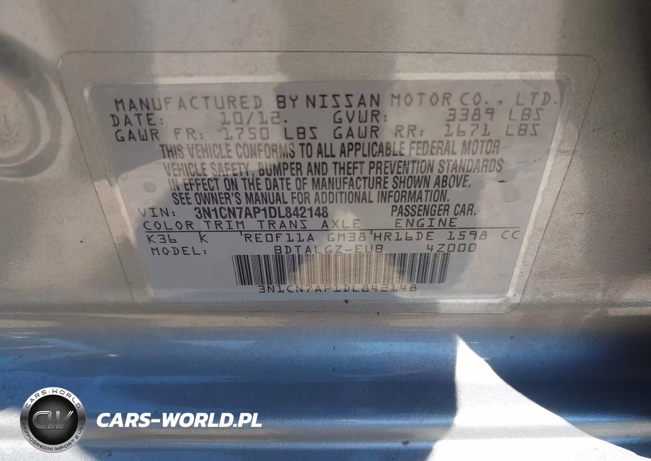 2013 Nissan Versa 1.6 Sl VIN:3N1CN7AP1DL842148 - 9