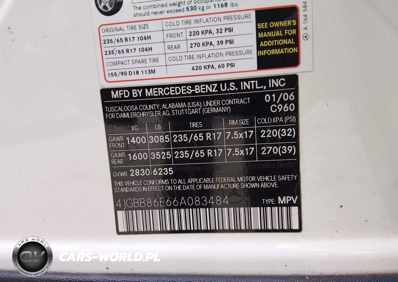 2006 Mercedes-Benz Ml 350 4Matic VIN:4JGBB86E66A083484 - 9