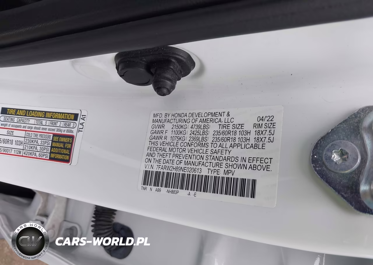 2022 Honda Cr-V Awd Ex-L VIN:7FARW2H89NE020613 - 9