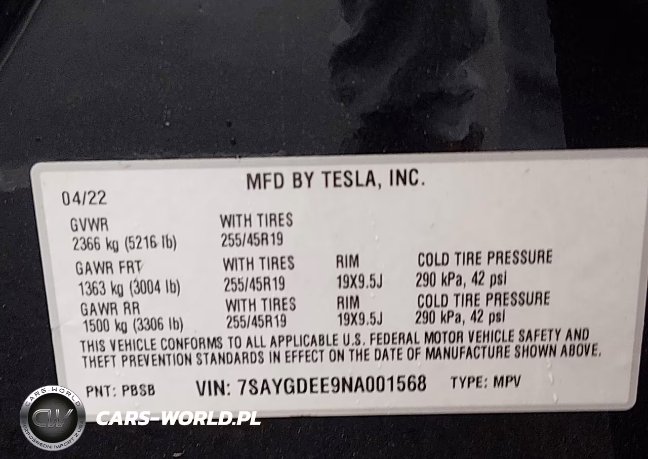 2022 Tesla Model Y Long Range VIN:7SAYGDEE9NA001568 - 9