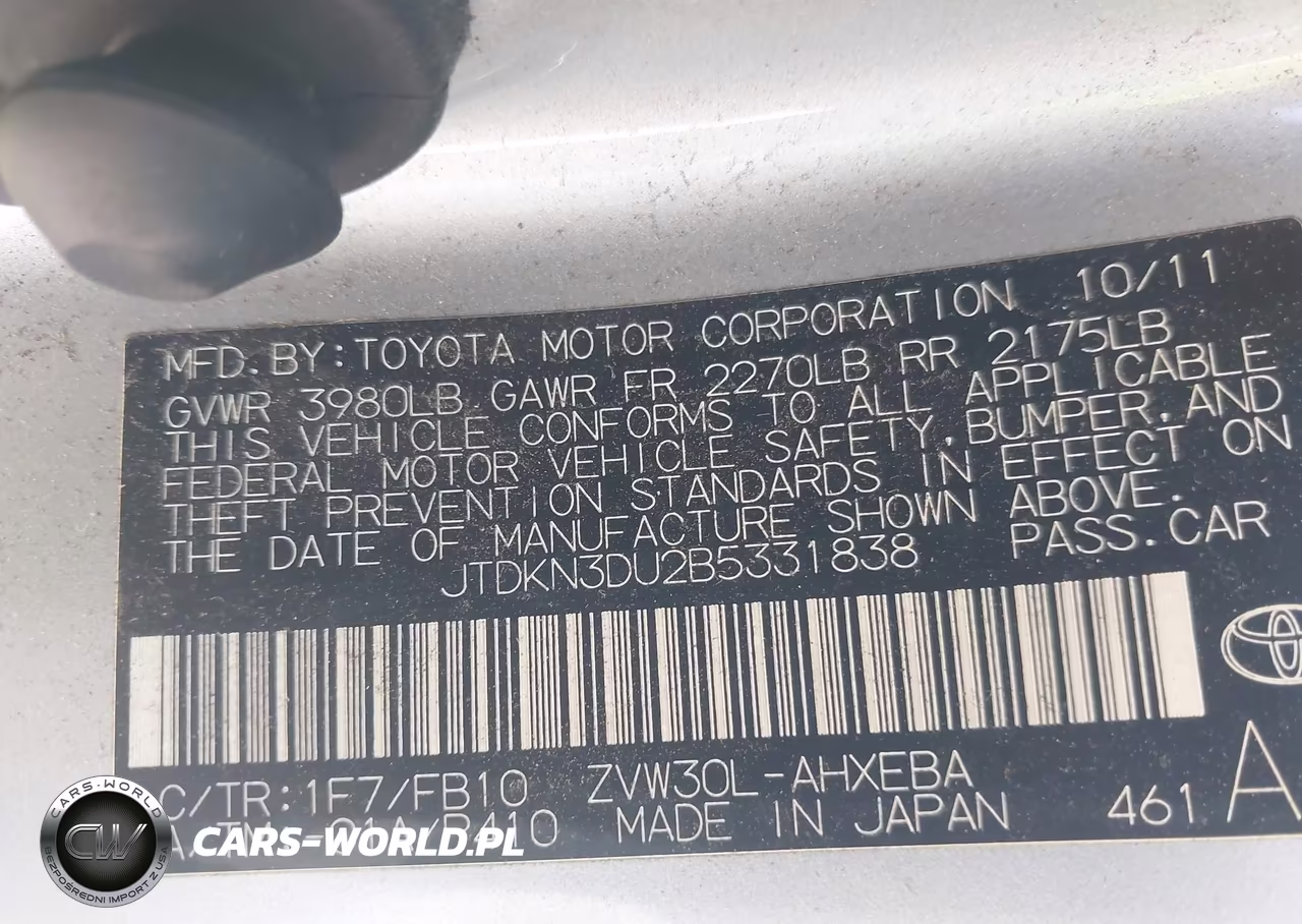 2011 Toyota Prius Two VIN:JTDKN3DU2B5331838 - 9