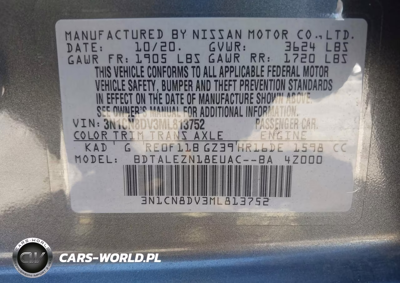 2021 Nissan Versa S Xtronic Cvt VIN:3N1CN8DV3ML813752 - 9