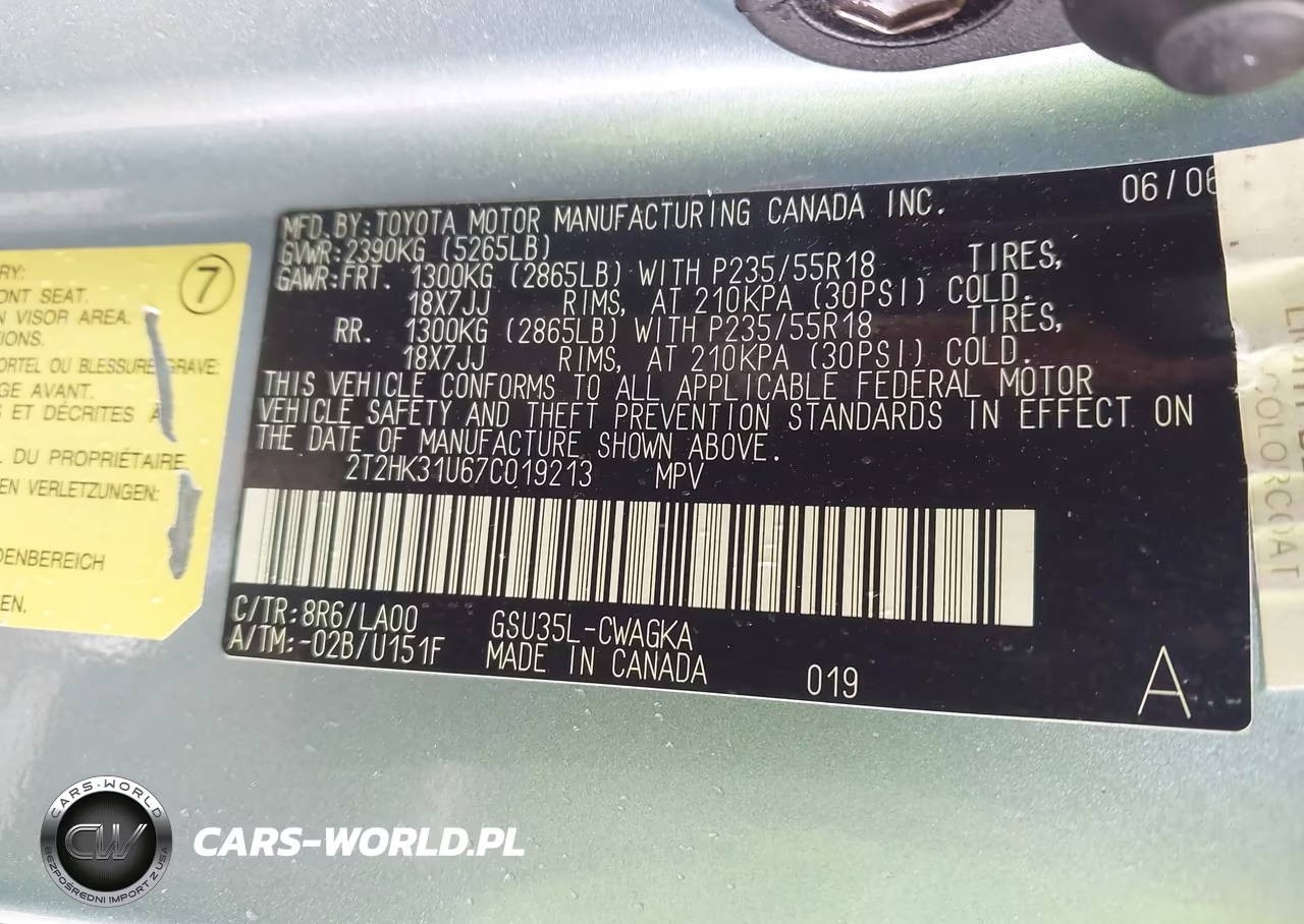 2007 Lexus Rx 350 VIN:2T2HK31U67C019213 - 9