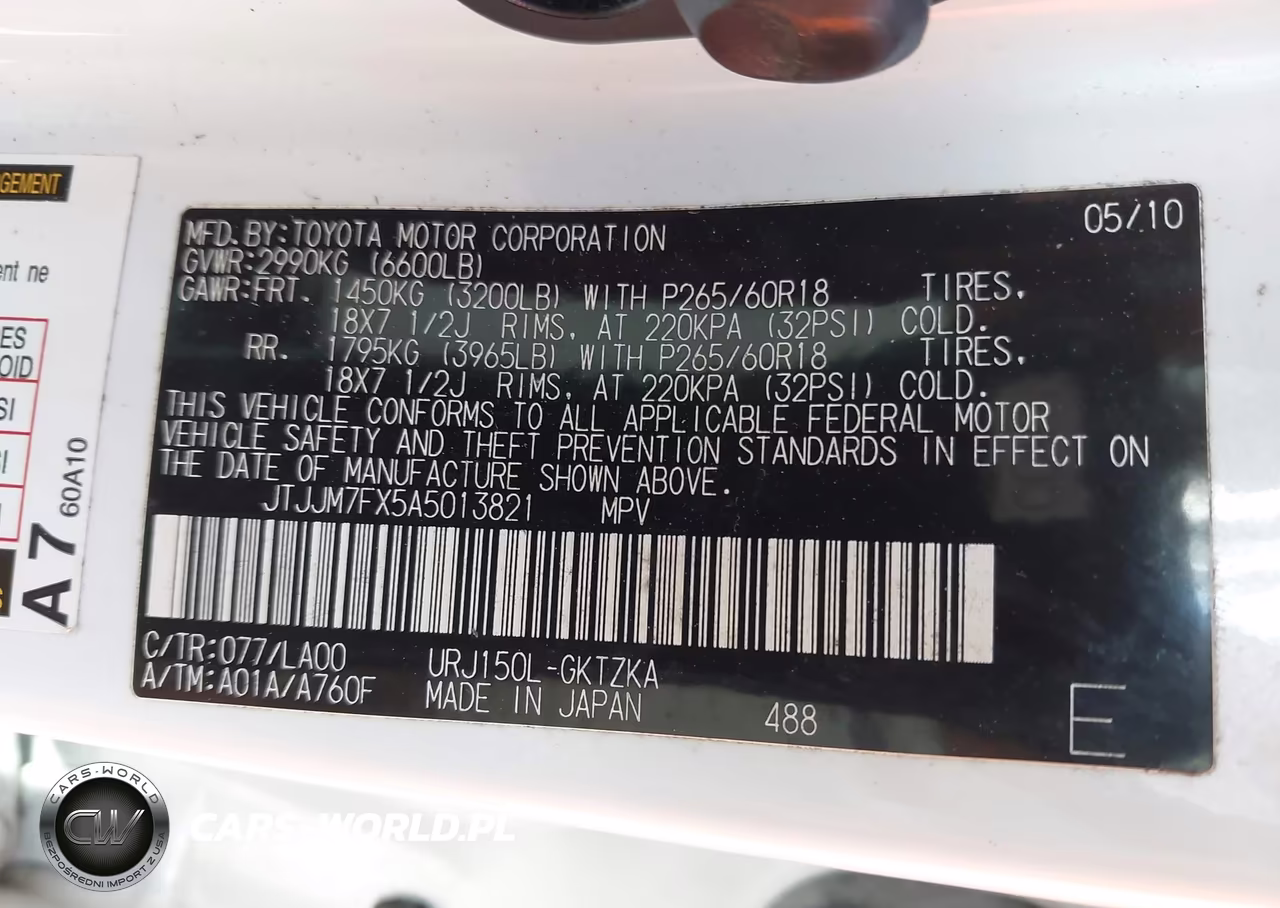 2010 Lexus Gx 460 Premium VIN:JTJJM7FX5A5013821 - 9