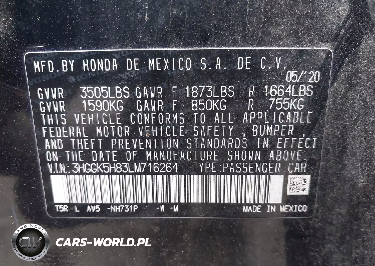 2020 Honda Fit Ex VIN:3HGGK5H83LM716264 - 9