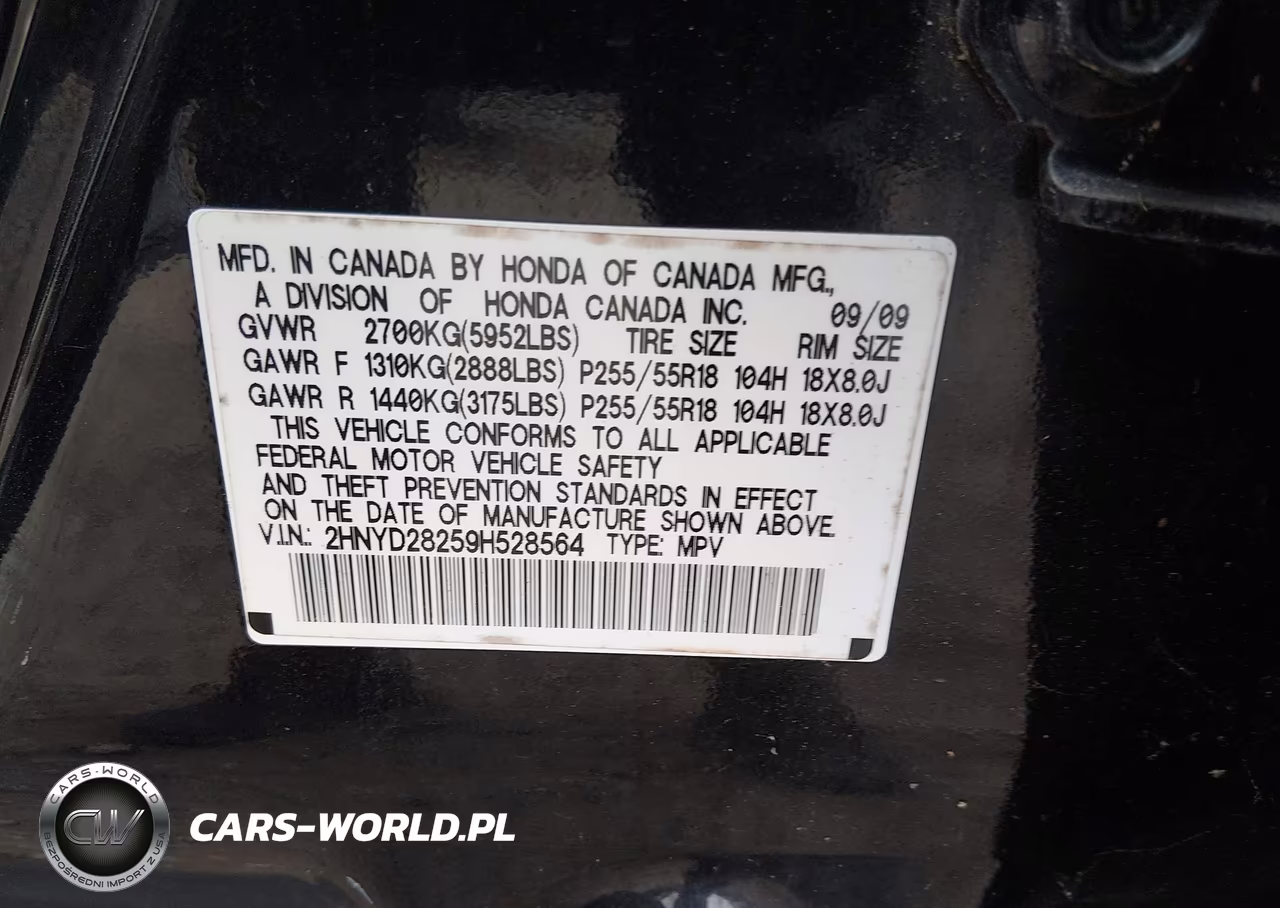 2009 Acura Mdx VIN:2HNYD28259H528564 - 9