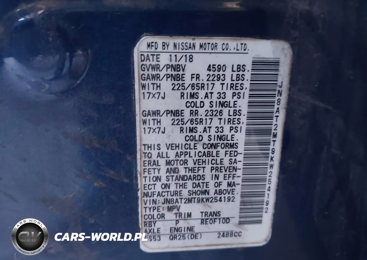 2019 Nissan Rogue Sv VIN:JN8AT2MT9KW254192 - 9