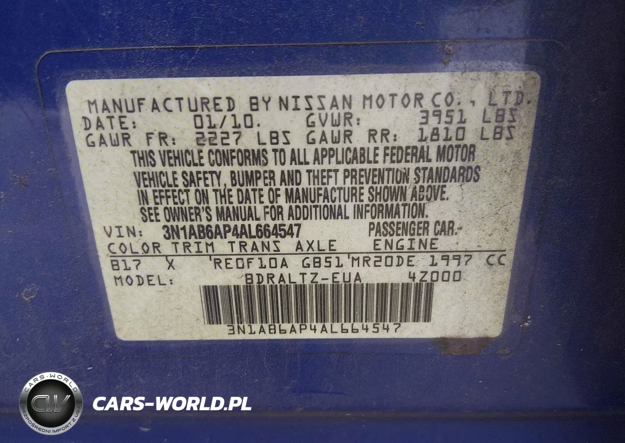 2010 Nissan Sentra 2.0Sr VIN:3N1AB6AP4AL664547 - 9
