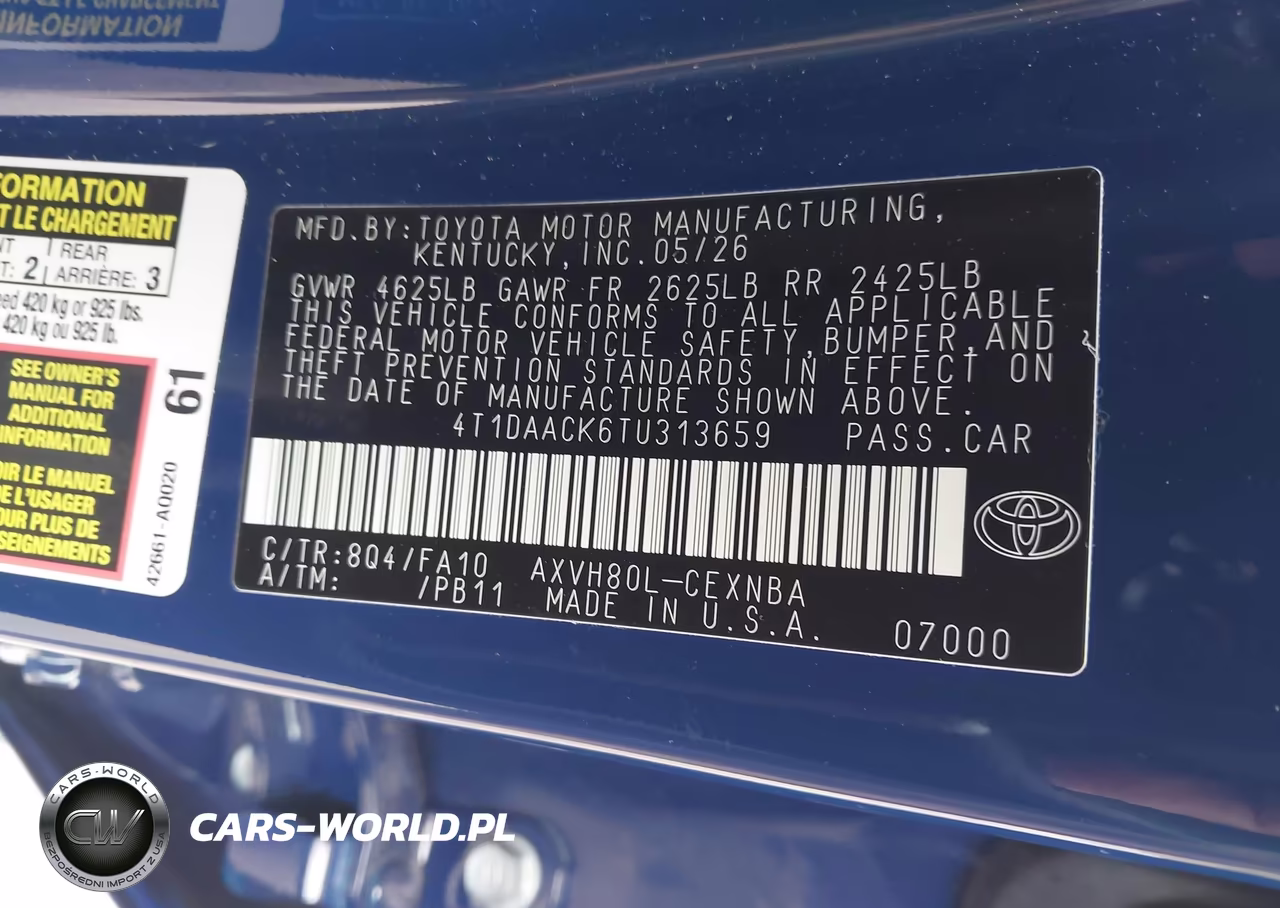 2026 Toyota Camry Le VIN:4T1DAACK6TU313659 - 9