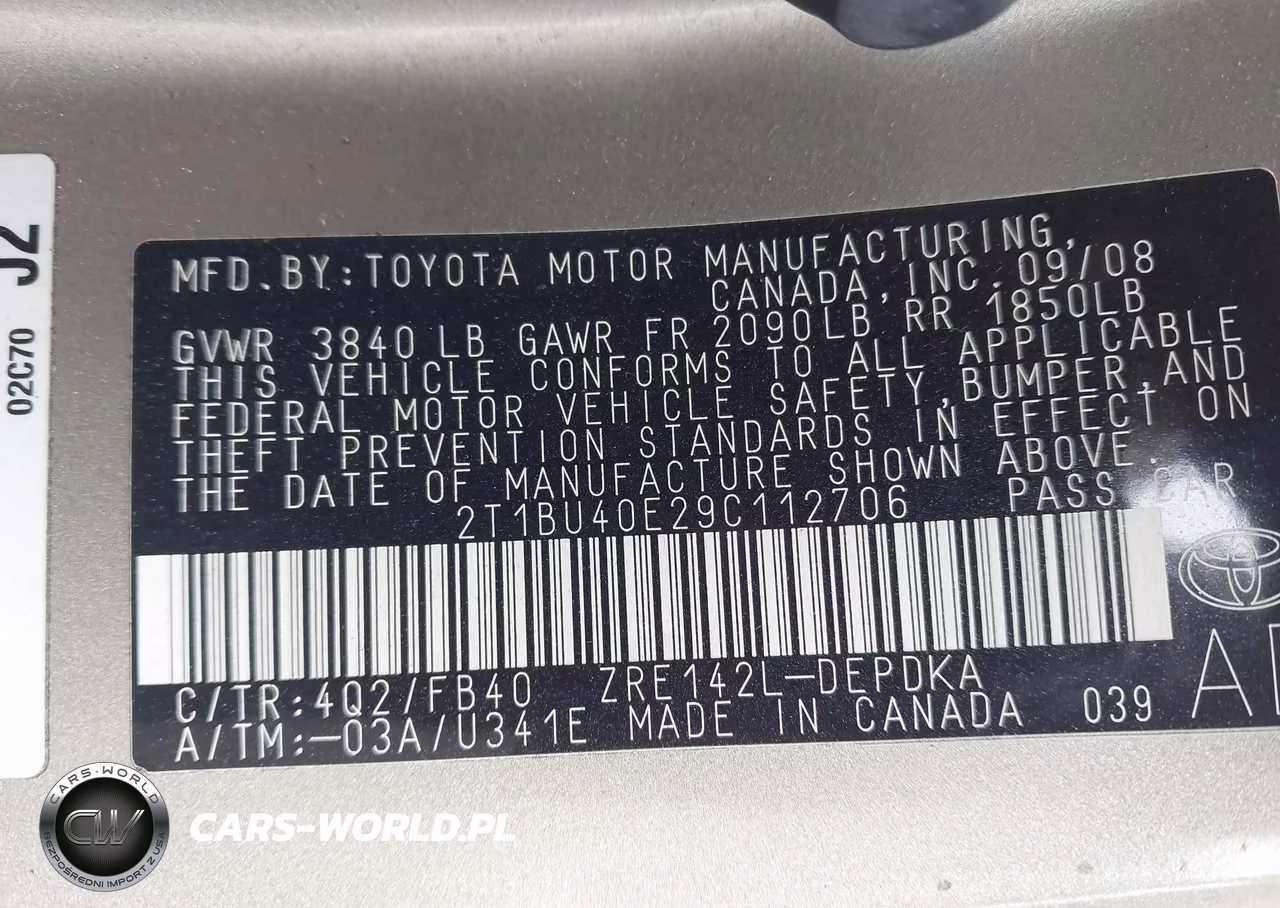 2009 Toyota Corolla Le VIN:2T1BU40E29C112706 - 9