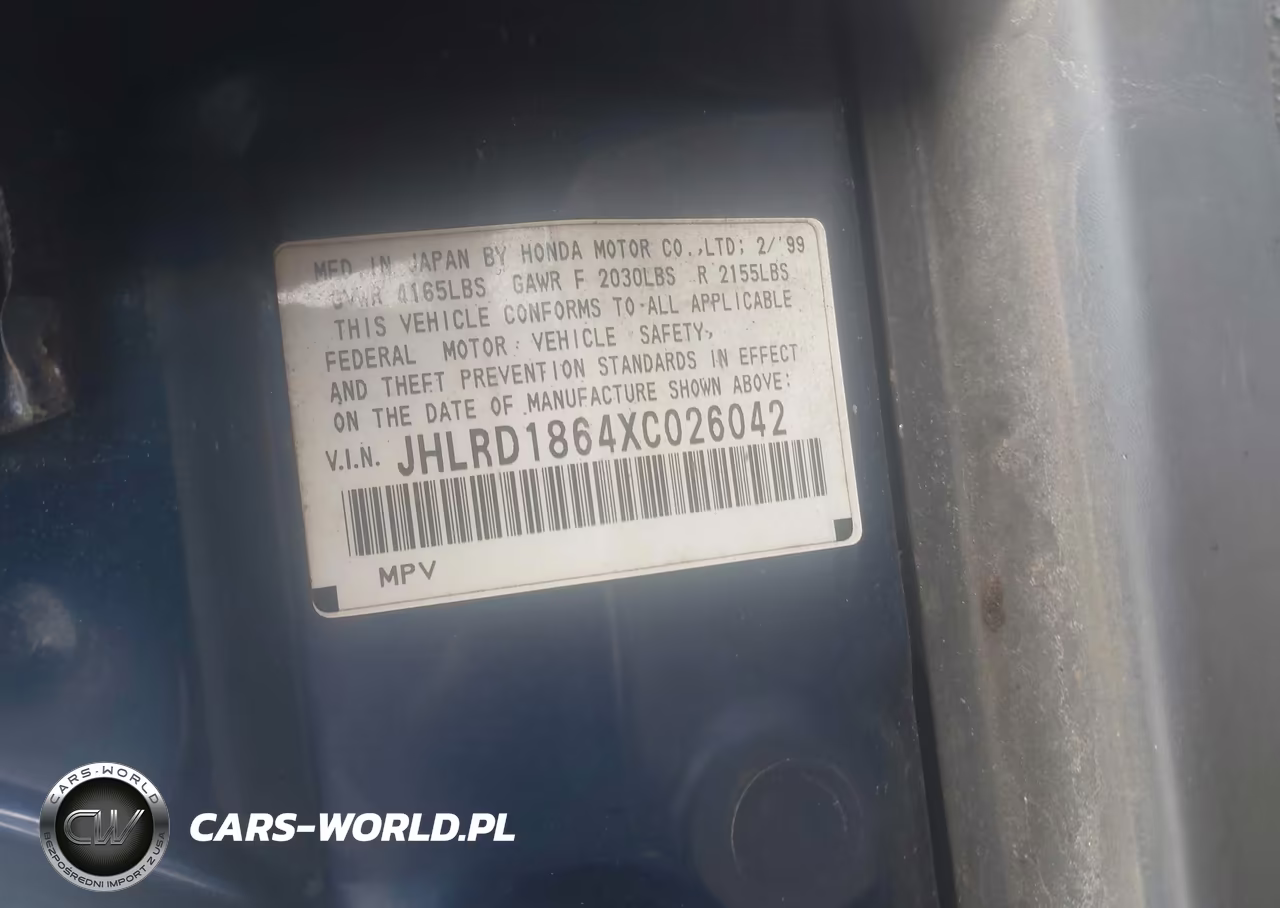 1999 Honda Cr-V Ex VIN:JHLRD1864XC026042 - 9