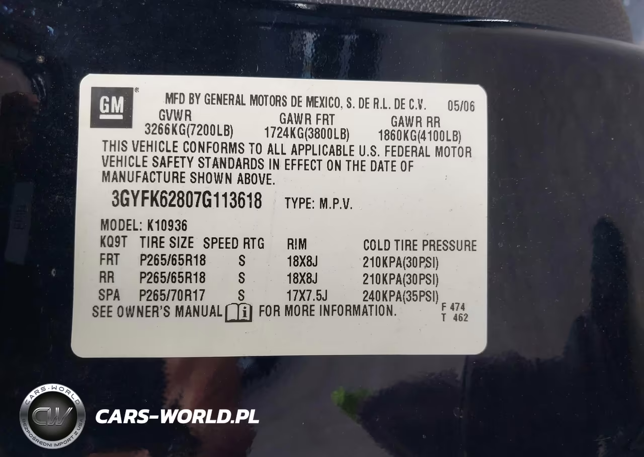 2007 Cadillac Escalade Ext Standard VIN:3GYFK62807G113618 - 9