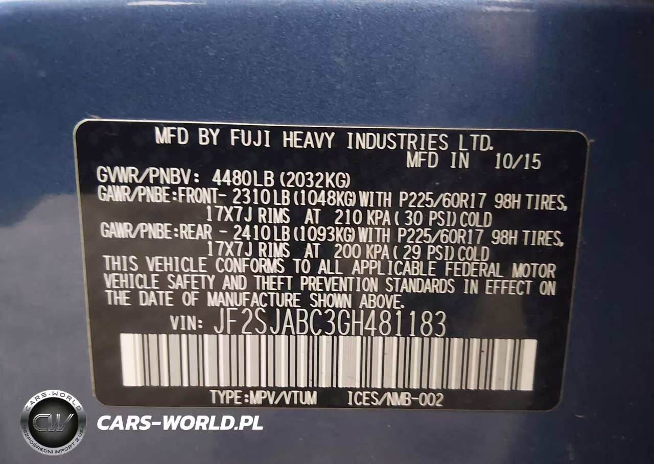 2016 Subaru Forester 2.5I VIN:JF2SJABC3GH481183 - 9