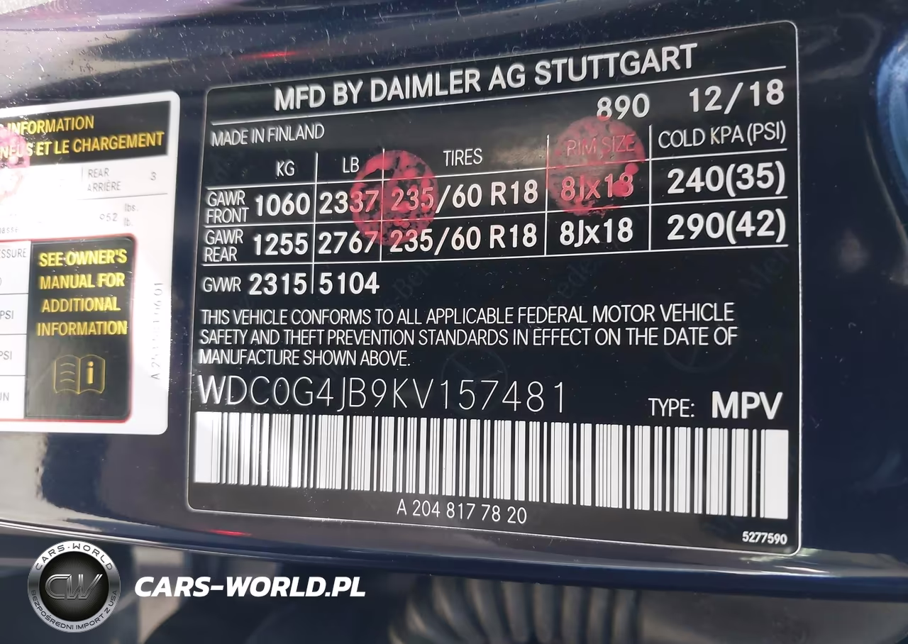 2019 Mercedes-Benz Glc 300 VIN:WDC0G4JB9KV157481 - 9