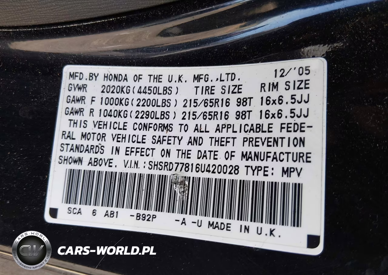 2006 Honda Cr-V Ex VIN:SHSRD77816U420028 - 9