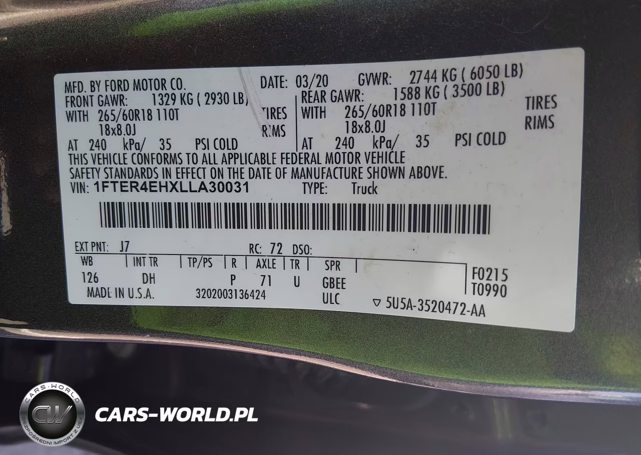 2020 Ford Ranger Lariat VIN:1FTER4EHXLLA30031 - 9