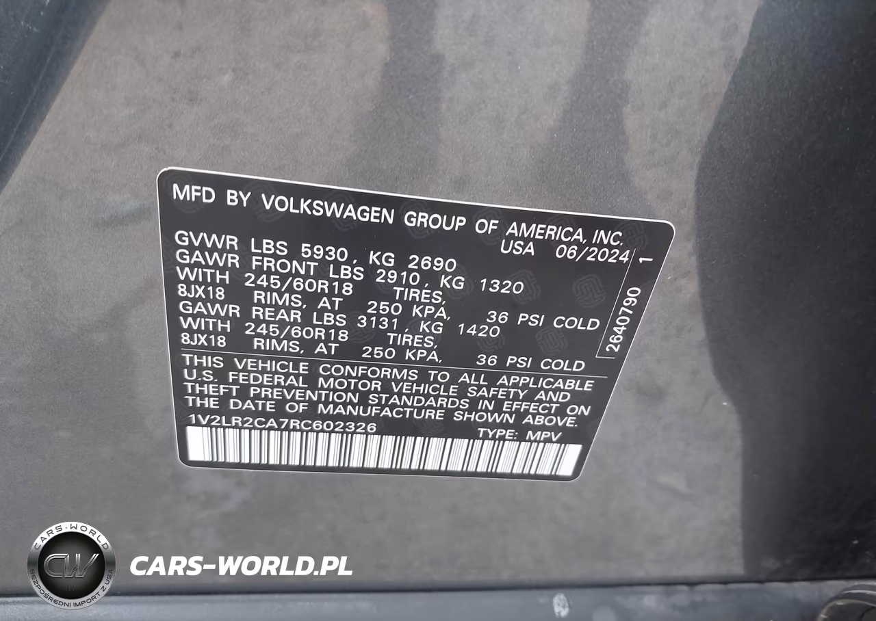 2024 Volkswagen Atlas 2.0T Se VIN:1V2LR2CA7RC602326 - 9