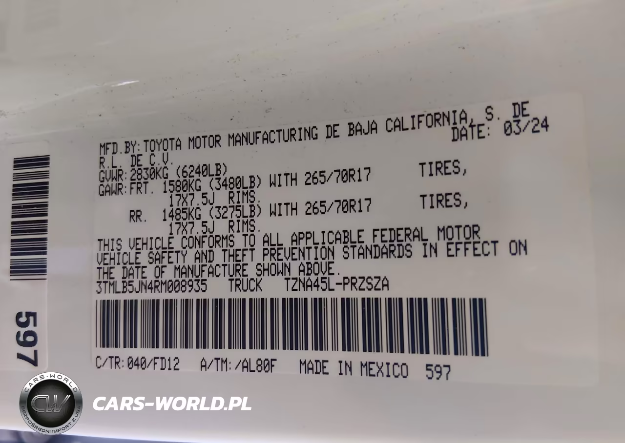 2024 Toyota Tacoma Trd Off Road VIN:3TMLB5JN4RM008935 - 9