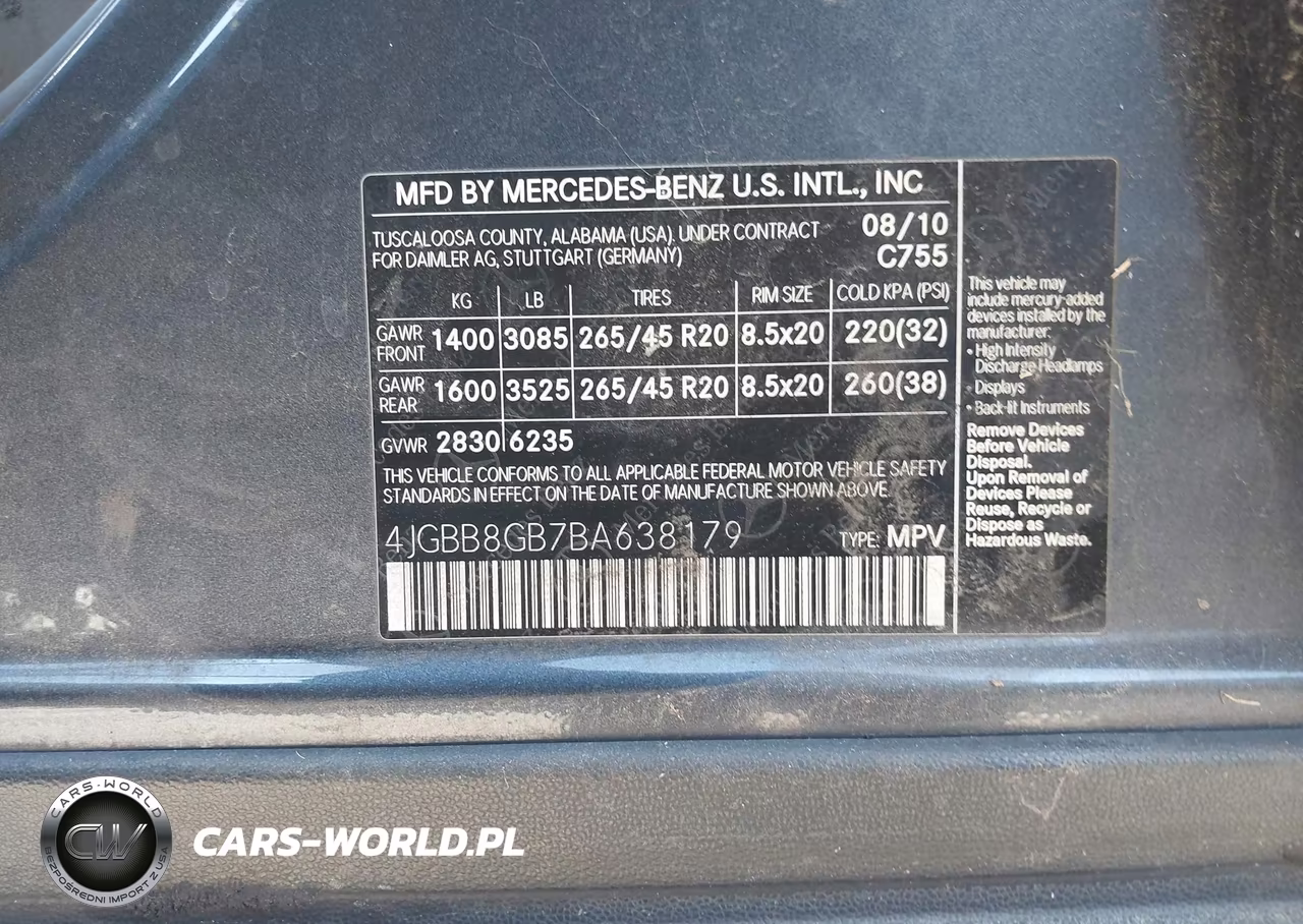 2011 Mercedes-Benz Ml 350 4Matic VIN:4JGBB8GB7BA638179 - 9