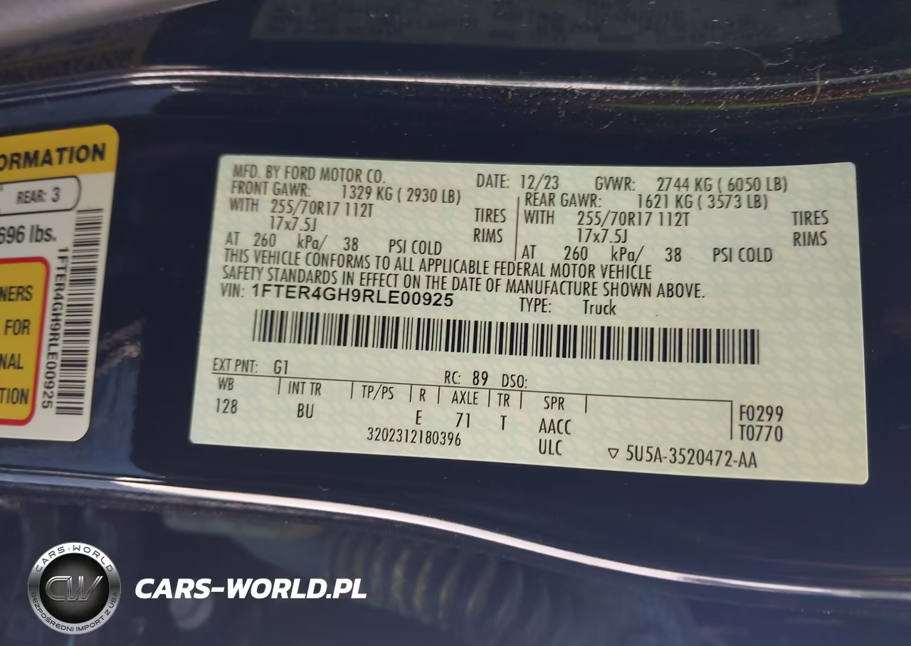 2024 Ford Ranger Xlt VIN:1FTER4GH9RLE00925 - 9
