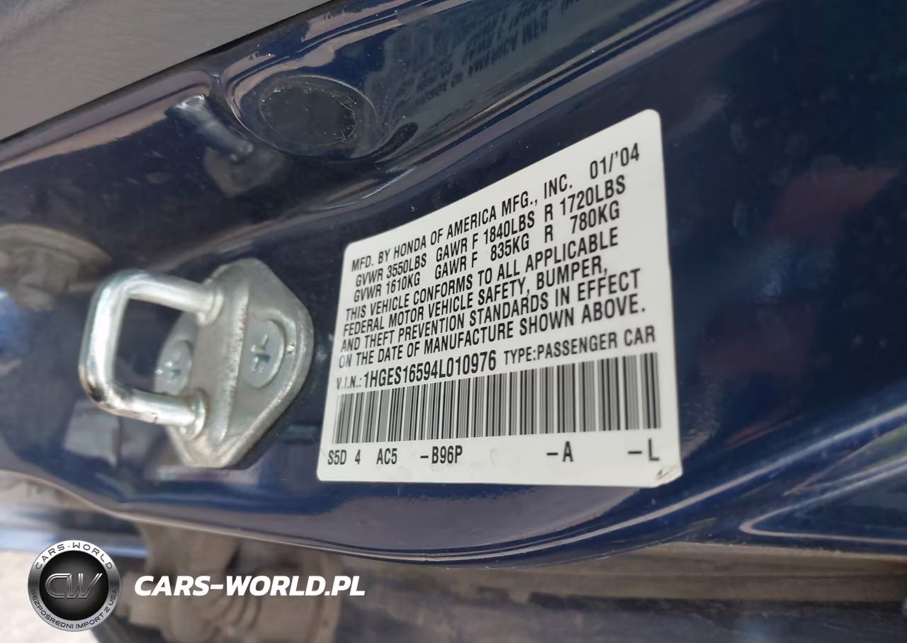 2004 Honda Civic Lx VIN:1HGES16594L010976 - 9