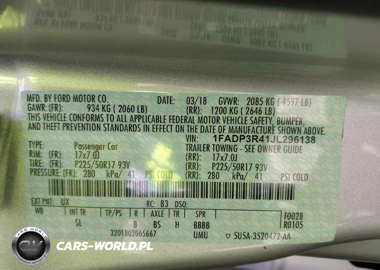 2018 Ford Focus Electric VIN:1FADP3R41JL296138 - 9