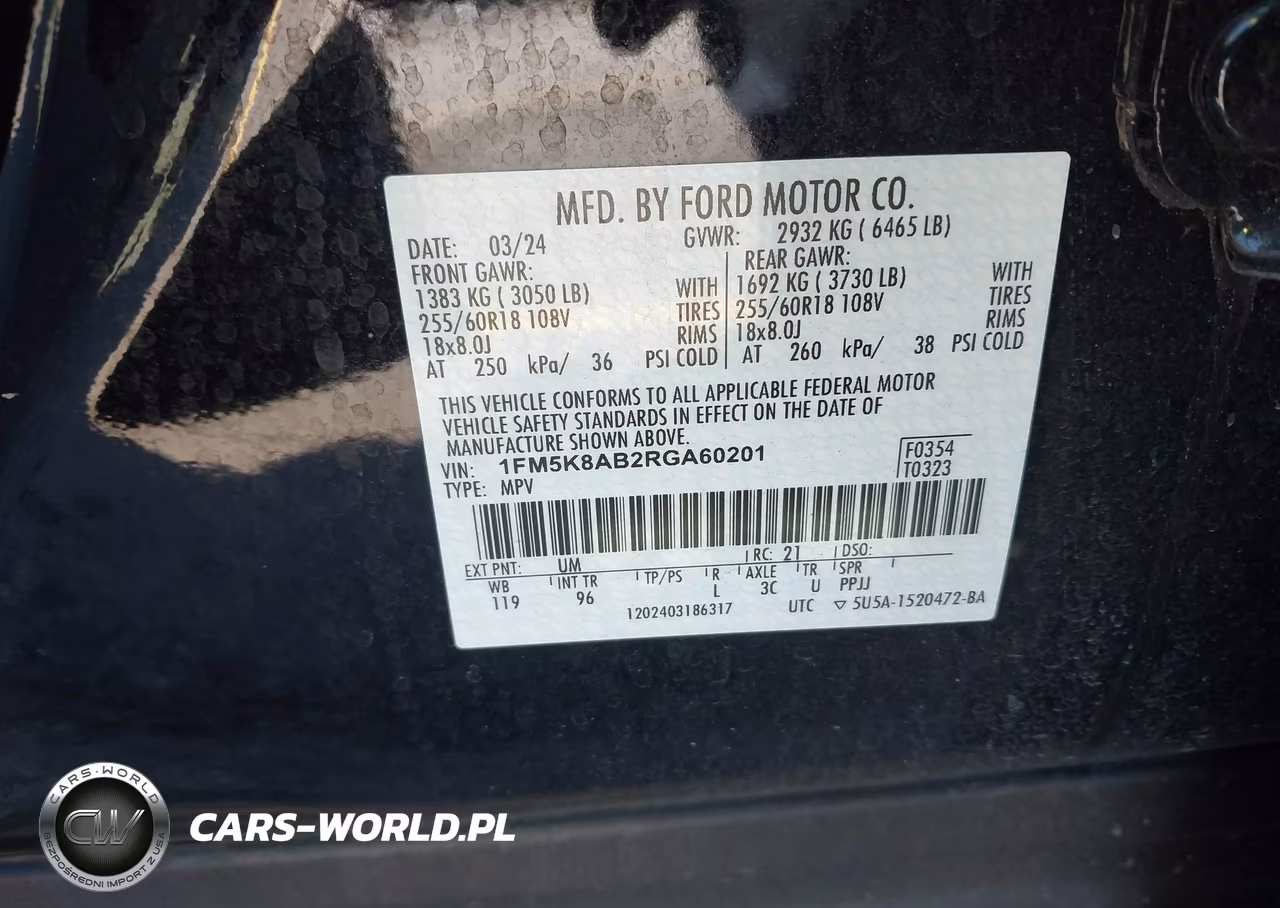 2024 Ford Police Interceptor Utility VIN:1FM5K8AB2RGA60201 - 9