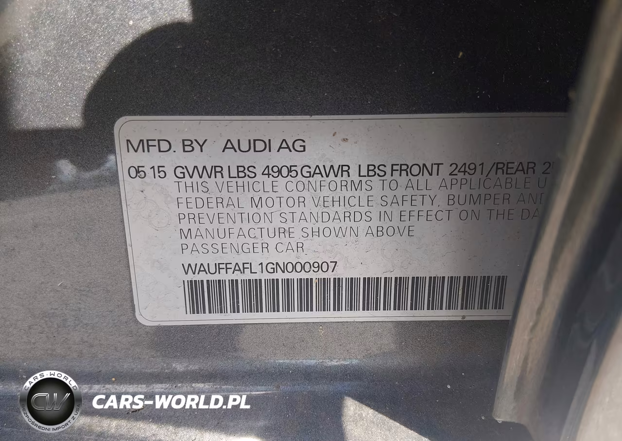 2016 Audi A4 2.0T Premium VIN:WAUFFAFL1GN000907 - 9