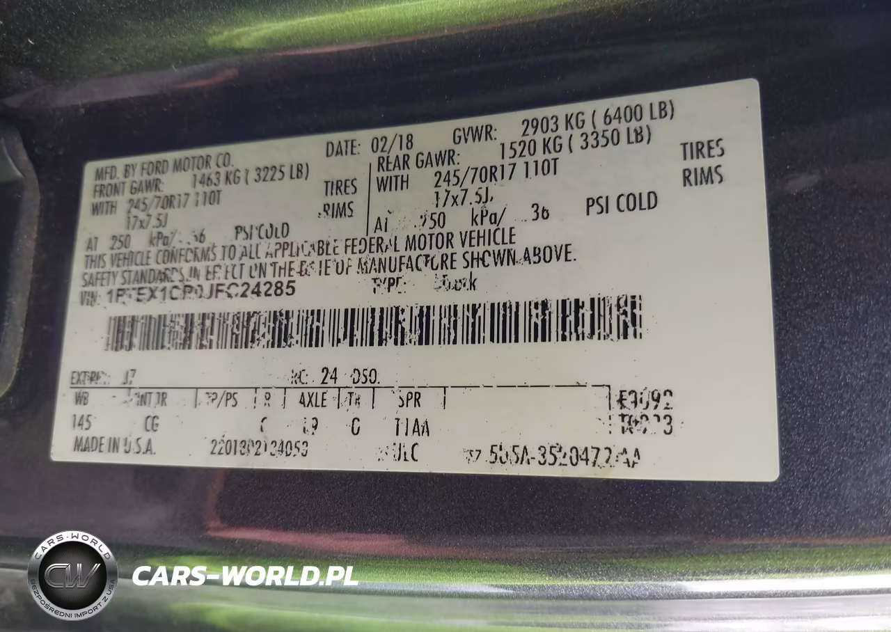 2018 Ford F-150 Xl VIN:1FTEX1CP0JFC24285 - 9