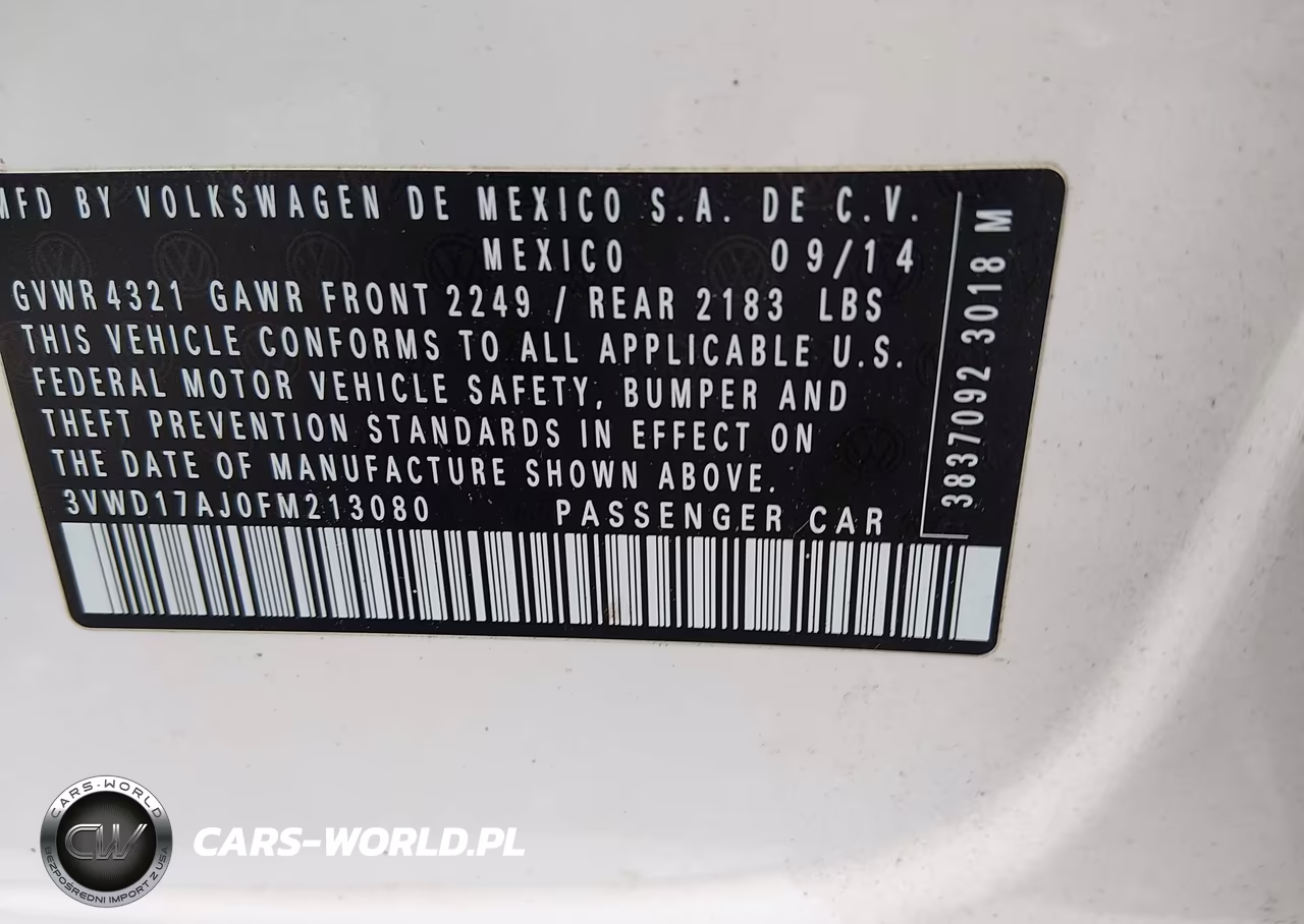 2015 Volkswagen Jetta 1.8T Se VIN:3VWD17AJ0FM213080 - 9