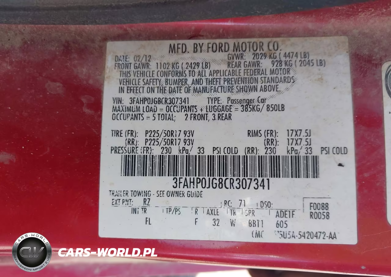 2012 Ford Fusion Sel VIN:3FAHP0JG8CR307341 - 9