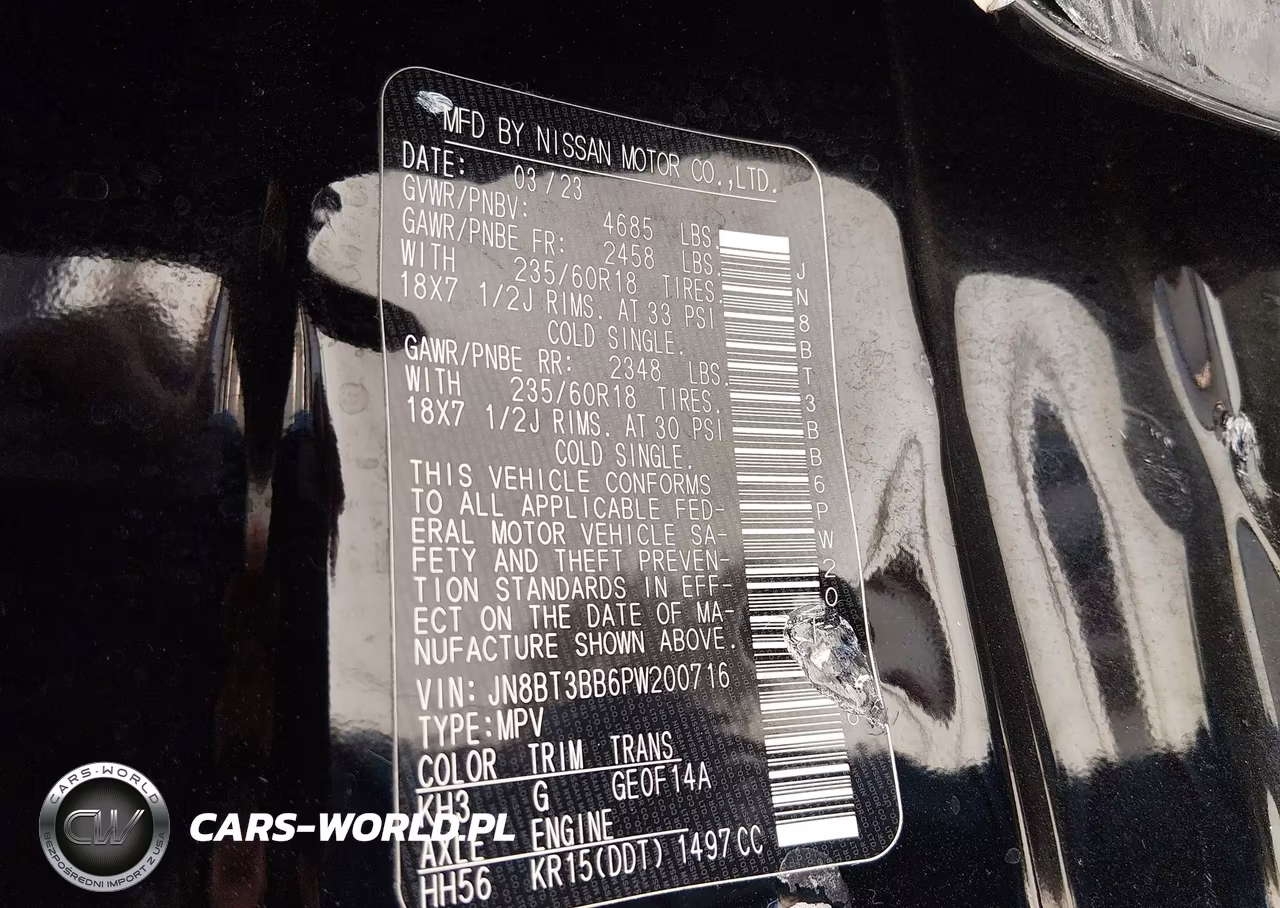 2023 Nissan Rogue Sv Intelligent Awd VIN:JN8BT3BB6PW200716 - 9