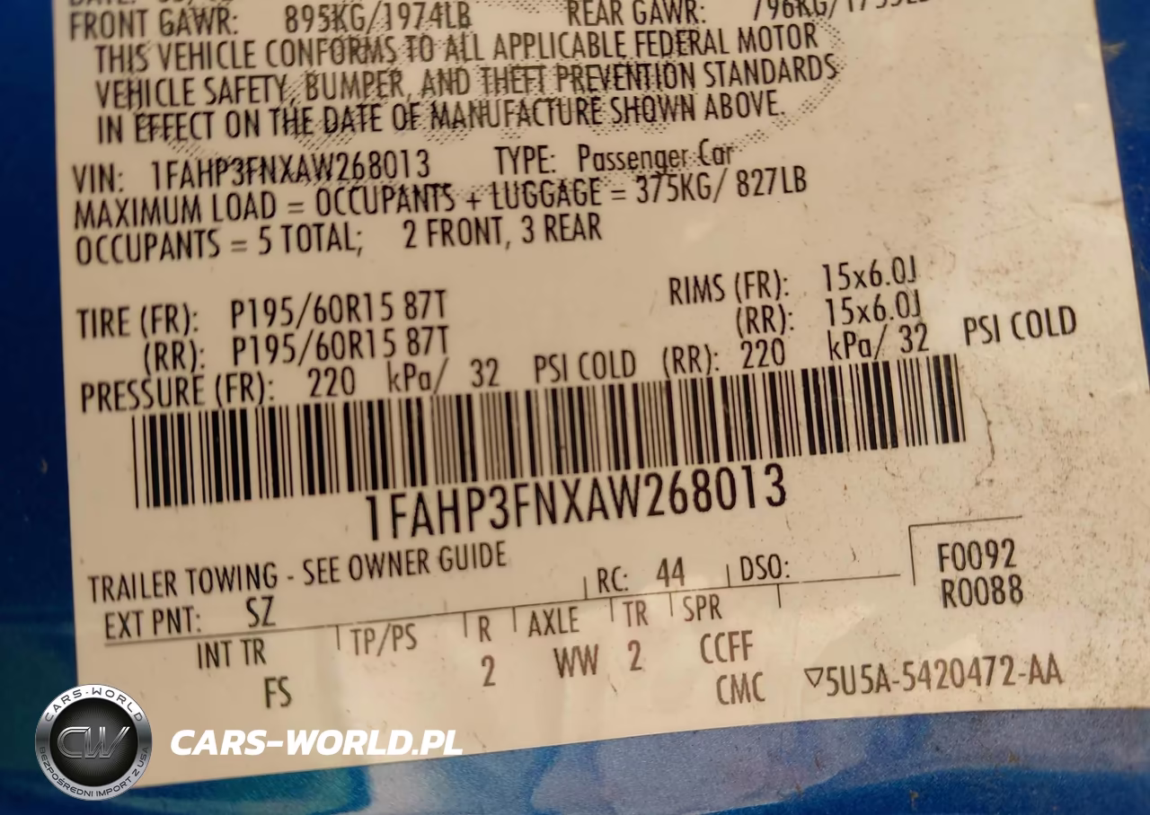 2010 Ford Focus Se VIN:1FAHP3FNXAW268013 - 9