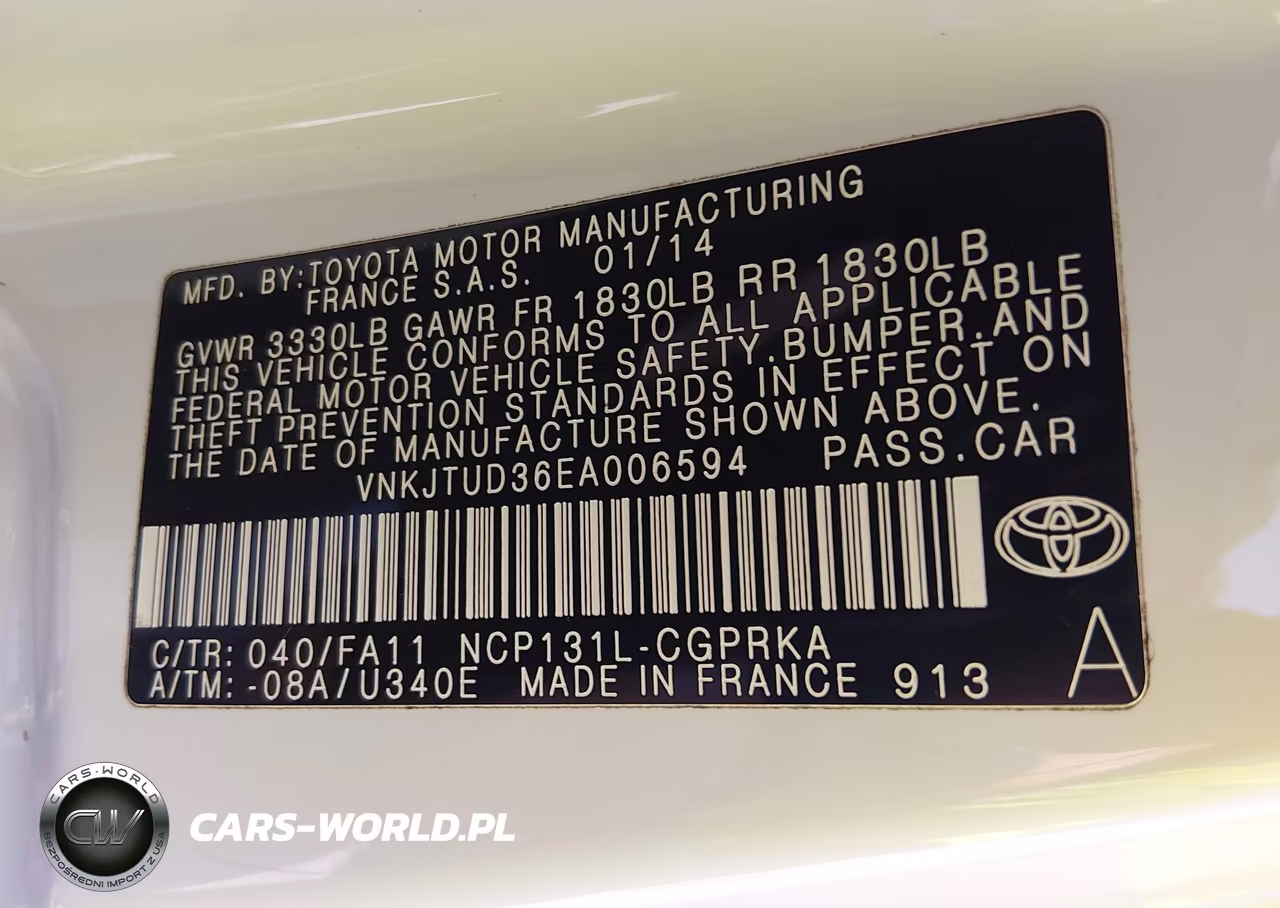 2014 Toyota Yaris L (Tmmf Plant) VIN:VNKJTUD36EA006594 - 9