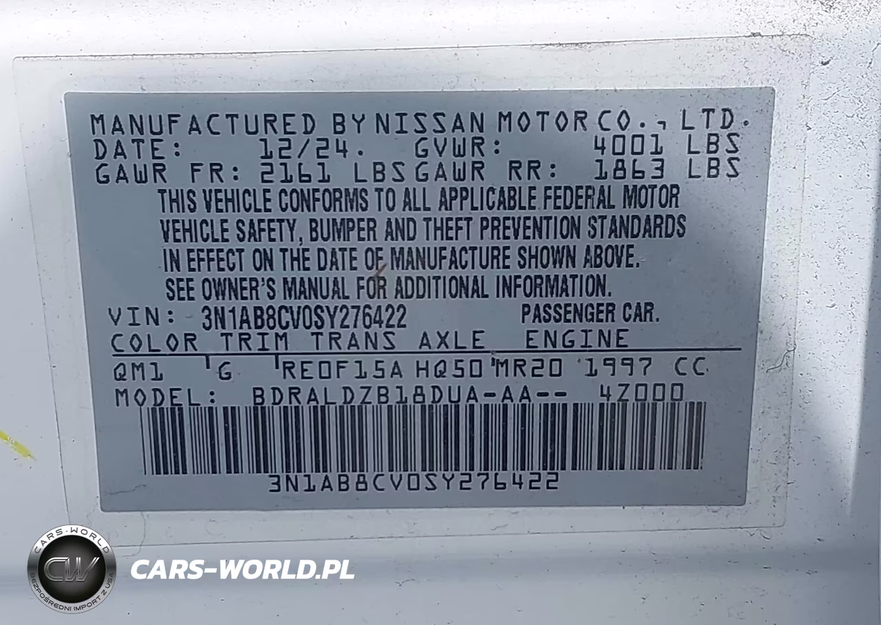 2025 Nissan Sentra Sv VIN:3N1AB8CV0SY276422 - 9