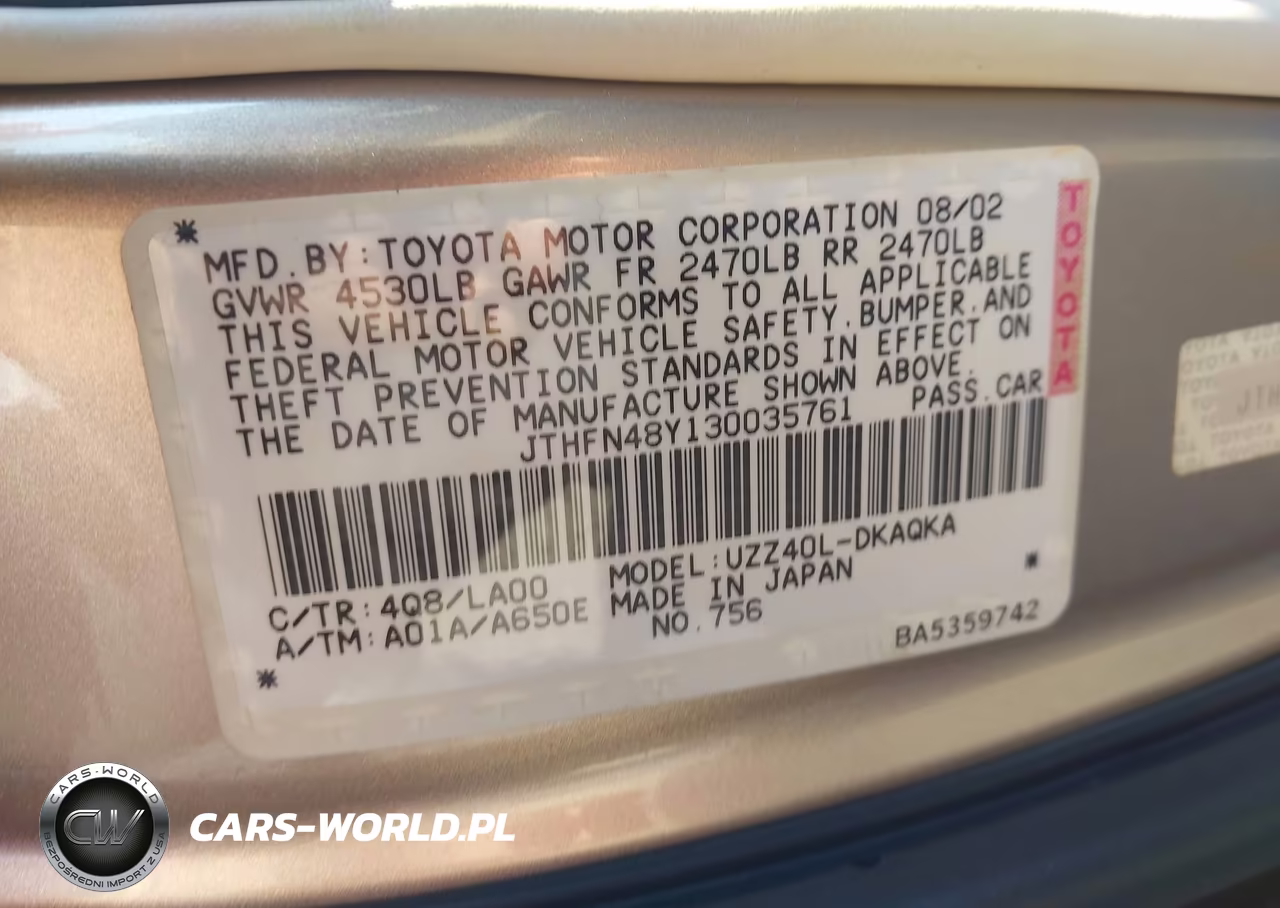 2003 Lexus Sc 430 VIN:JTHFN48Y130035761 - 9