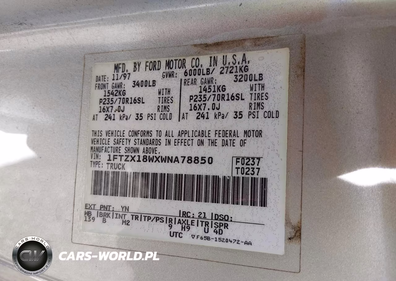 1998 Ford F-150 Lariat-Standard-Xl-Xlt VIN:1FTZX18WXWNA78850 - 9