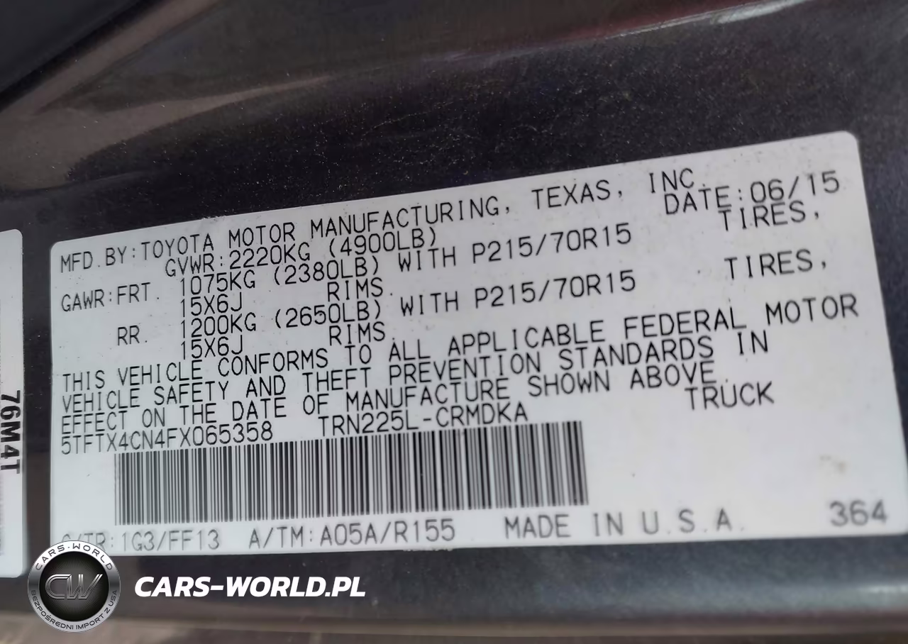 2015 Toyota Tacoma Access Cab VIN:5TFTX4CN4FX065358 - 9