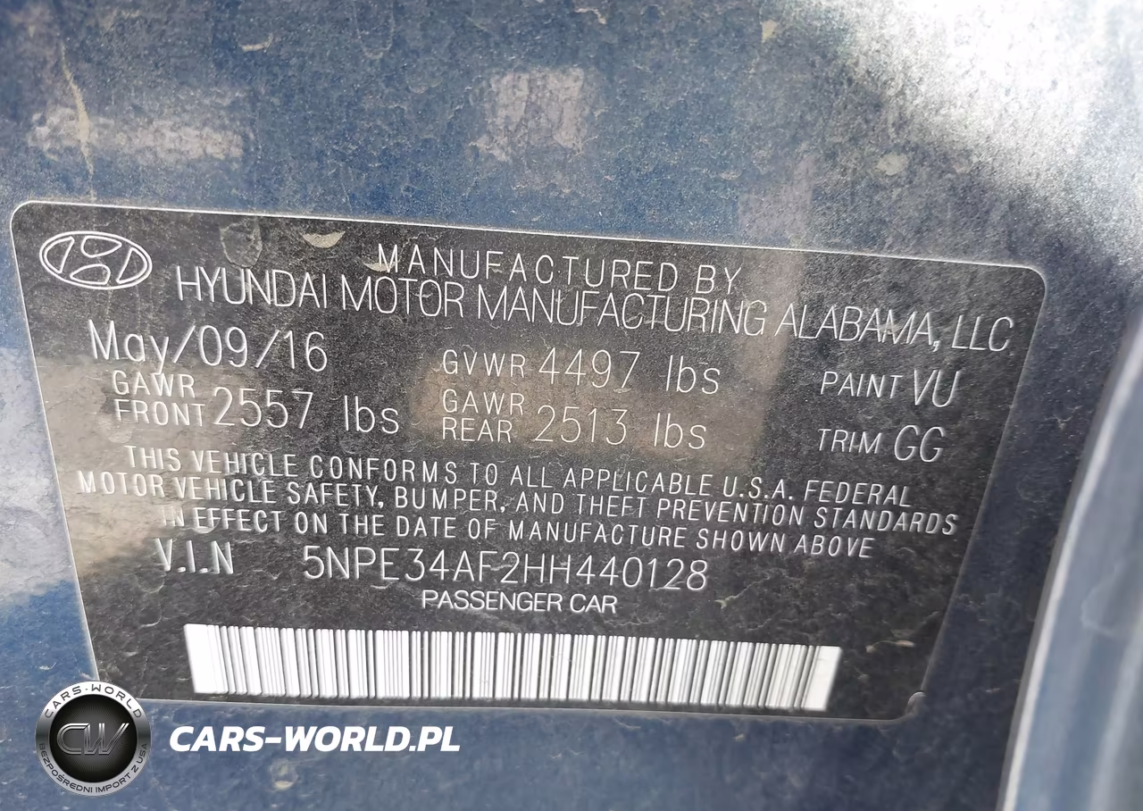 2017 Hyundai Sonata Sport VIN:5NPE34AF2HH440128 - 9