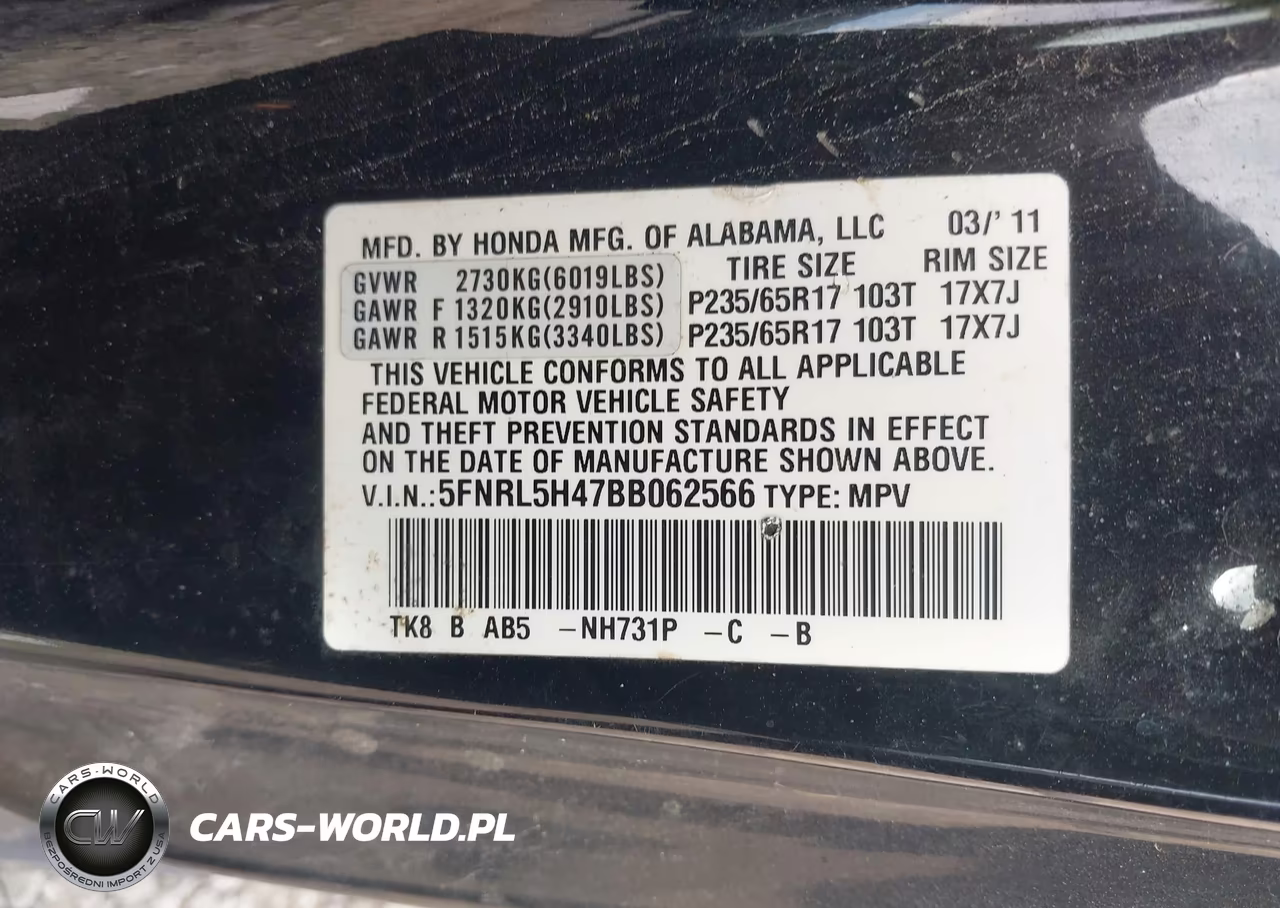 2011 Honda Odyssey Ex VIN:5FNRL5H47BB062566 - 9