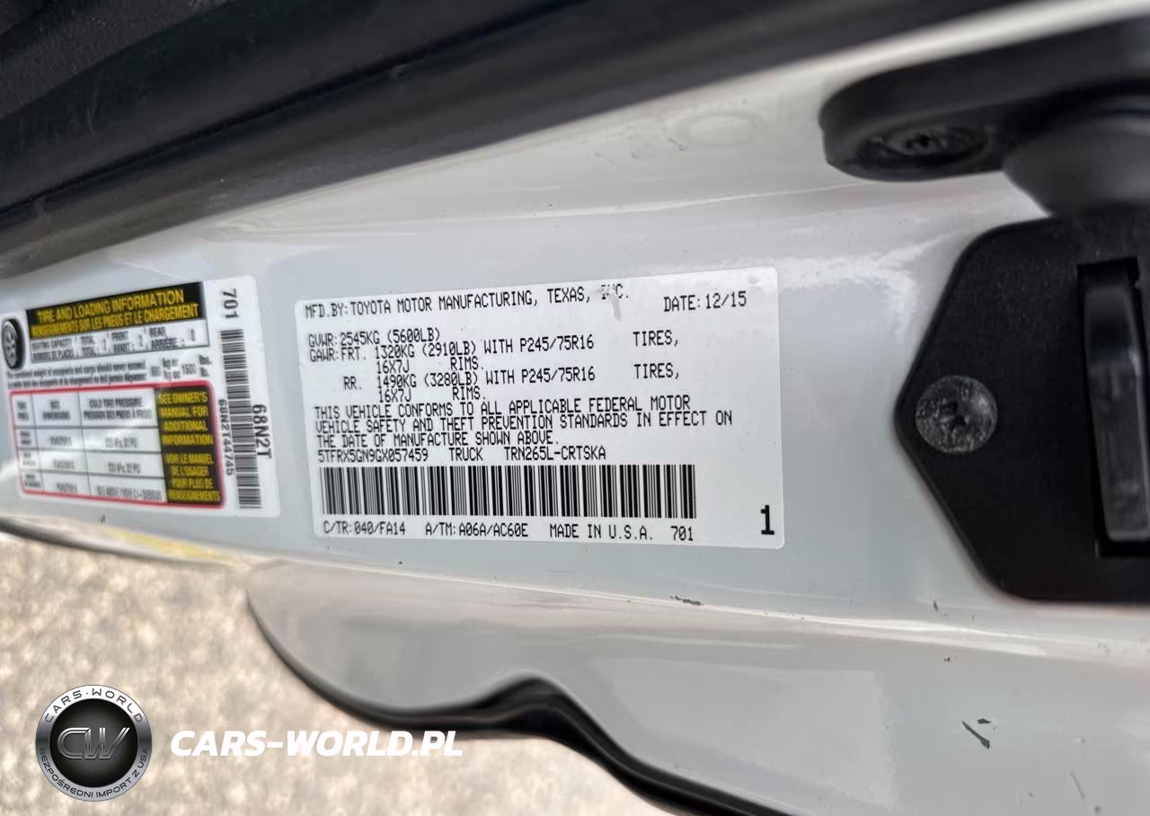 2016 Toyota Tacoma Sr VIN:5TFRX5GN9GX057459 - 9