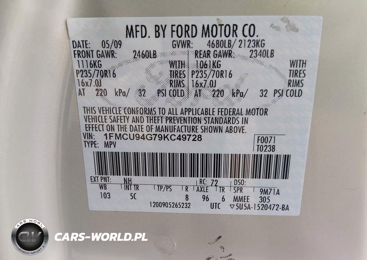 2009 Ford Escape Limited VIN:1FMCU94G79KC49728 - 9
