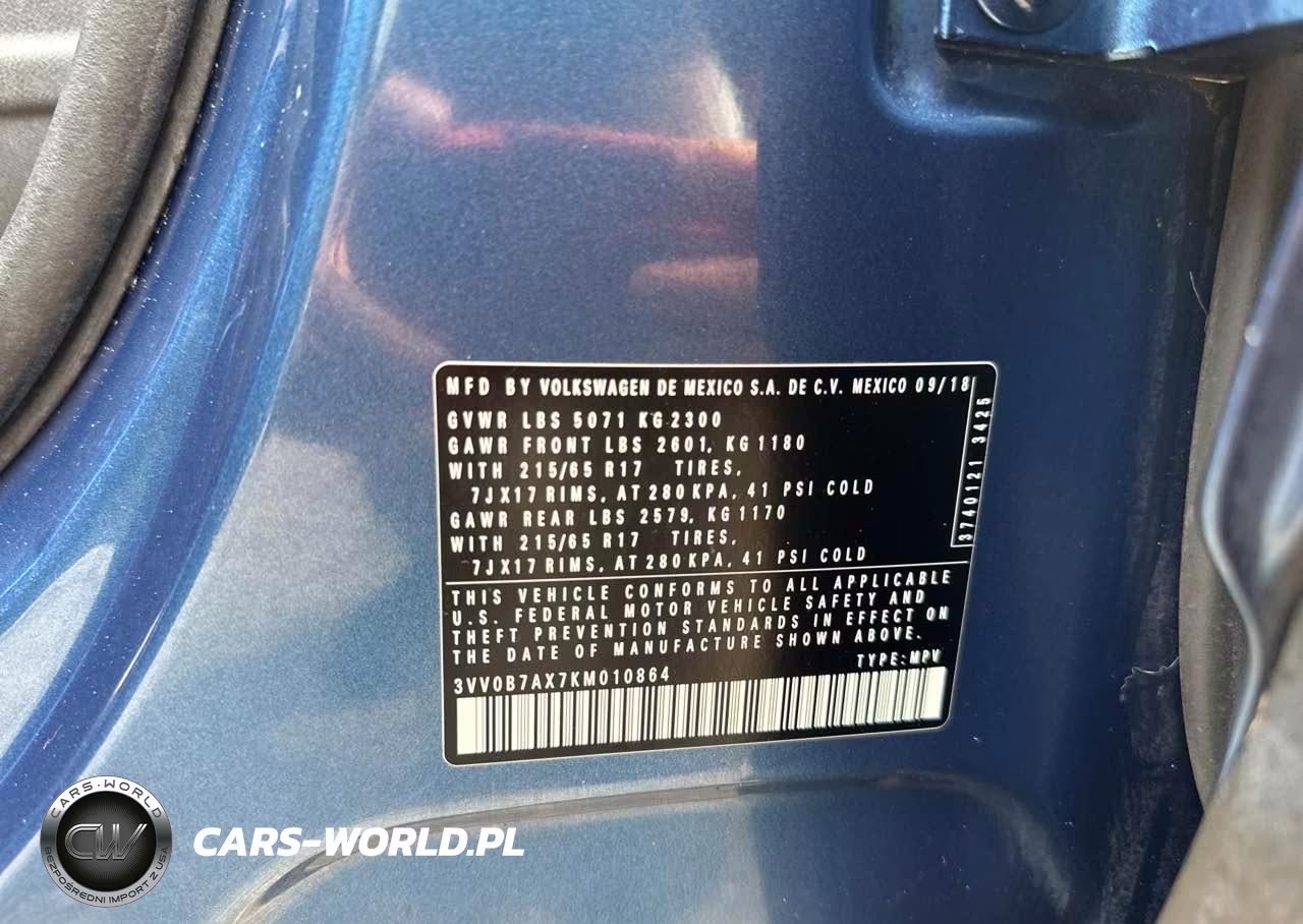 2019 Volkswagen Tiguan 2.0T S VIN:3VV0B7AX7KM010864 - 9