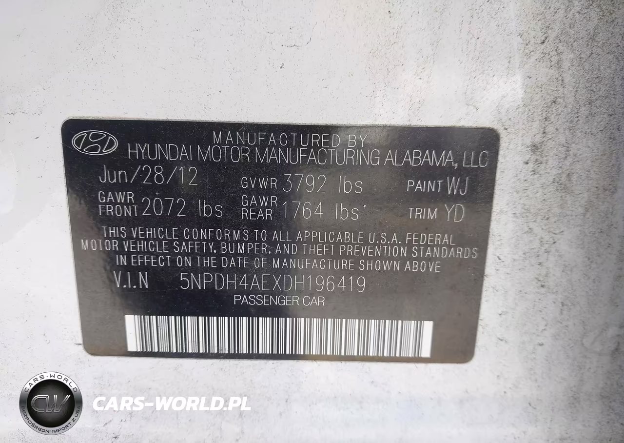 2013 Hyundai Elantra Limited VIN:5NPDH4AEXDH196419 - 9